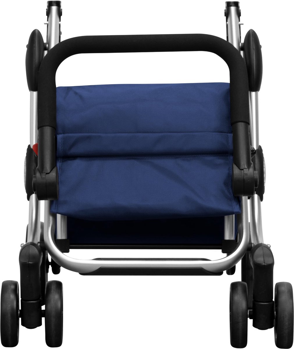 SnelShoppen - Playmarket Go Up Basic Boodschappentrolley 110 cm Blauw - Lichtgewicht Vouwbare Winkelwagentje met Grote Inhoud voor Boodschappen, Tuin,