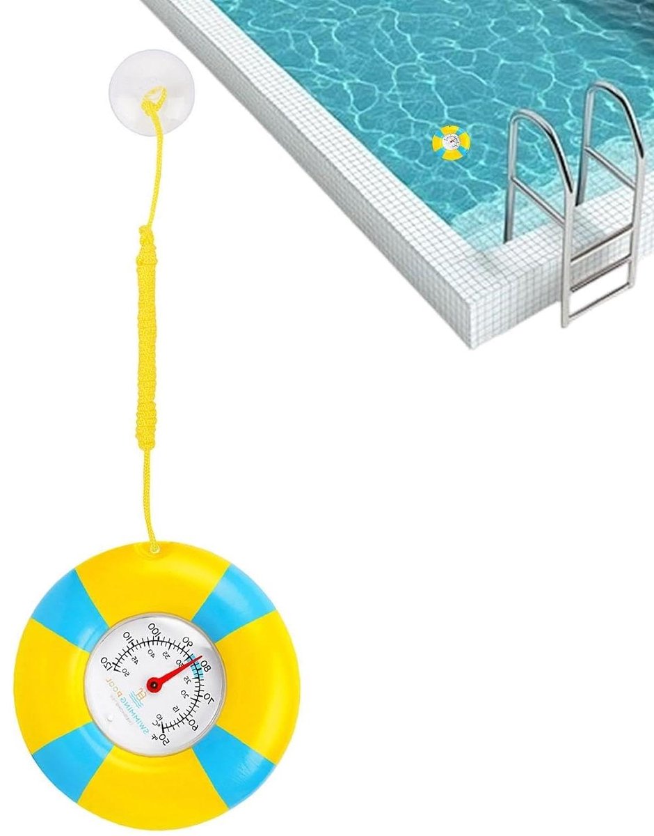 Zwembad Thermometer - Water Temperatuurmeter - Water Kwaliteit Controleren - Onderhoudsvrij Dubbel Schaalmodel - 10-50 C - Meerdere Designs