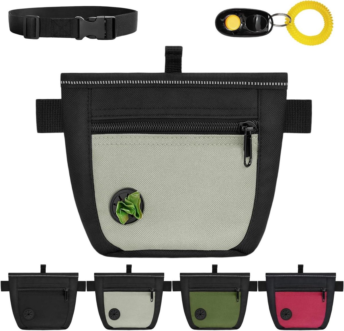 Honden Rondo Tas - Voerzak Hondentraining - Hondentraining en Wandelen - Dubbele Magneet Sluiting - 16.5 cm x 14 cm