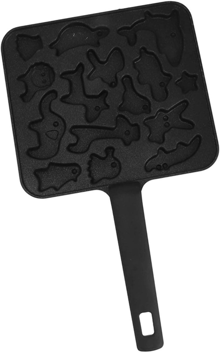 Wafelijzer Wafelpan - Bakvorm Keuken - Ontbijt Maken - Gelijkmatige Verwarming - 21 cm Diameter - Zwart