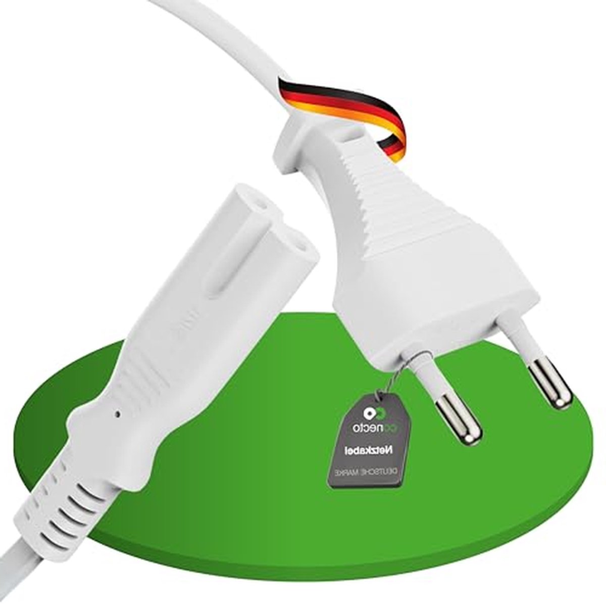 Stroomkabel - Netsnoer - Apparaten Aansluiten - Rechte Stekkers - 200 meter - Wit