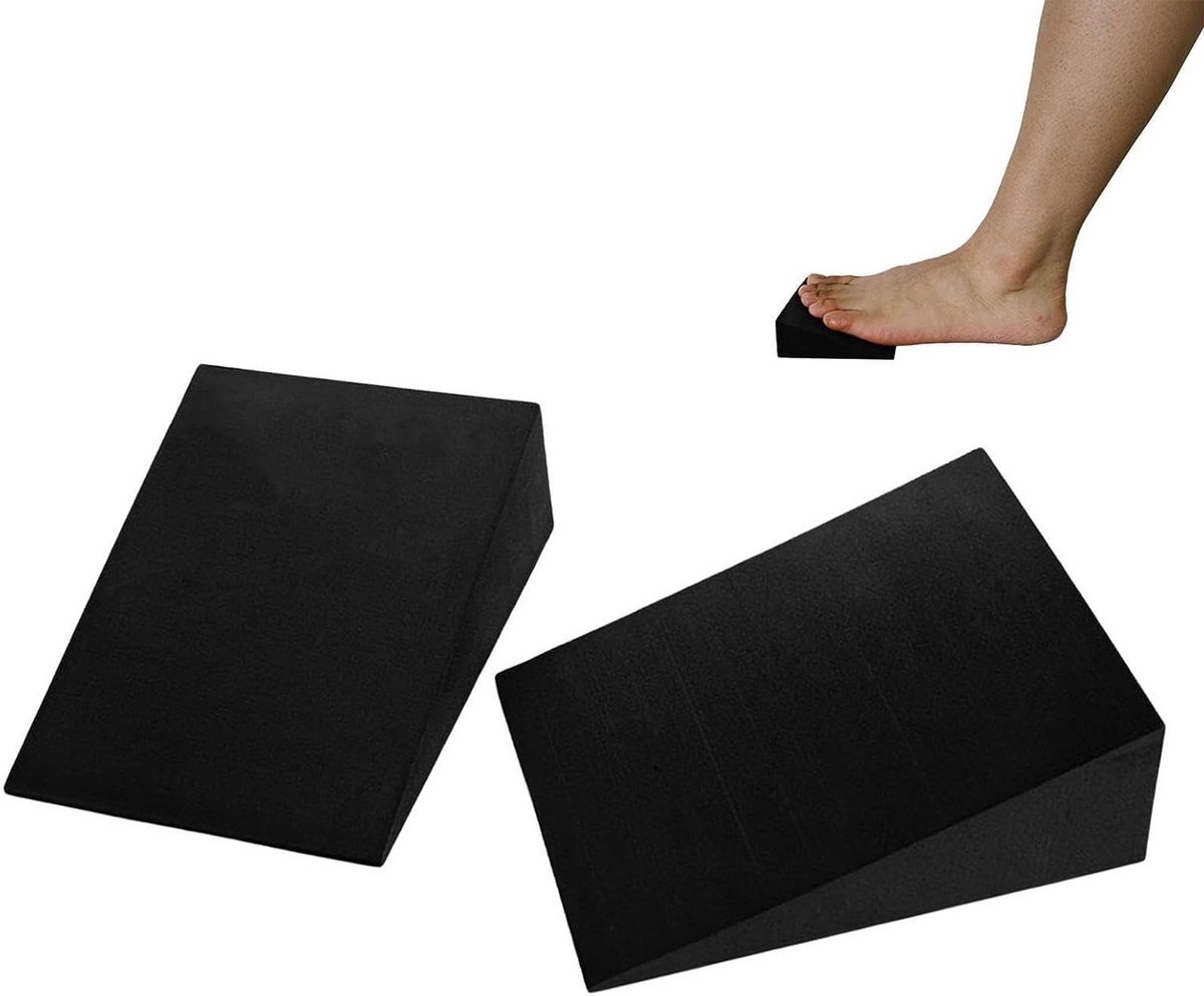 Squat Wedge Block - Kuitplank Balans - Fitness Training - Veerkrachtig EVA Materiaal - 11.5x9x3cm Paar - Zwart