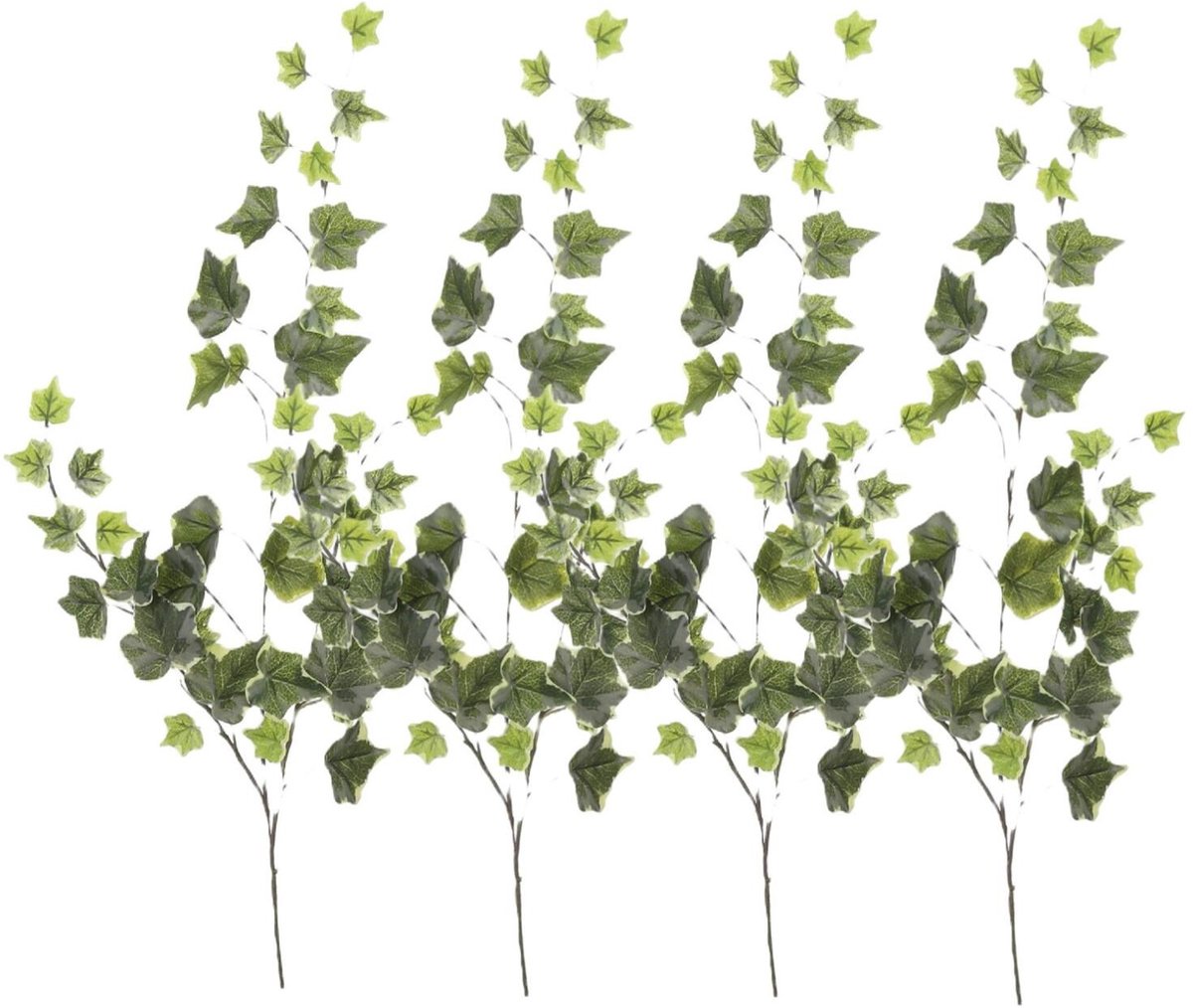 Mica Decorations Kunstplant takken Hedera - 5x - H63 cm - lichtgroen - kunststof - bladgroen - siertakken - klimop