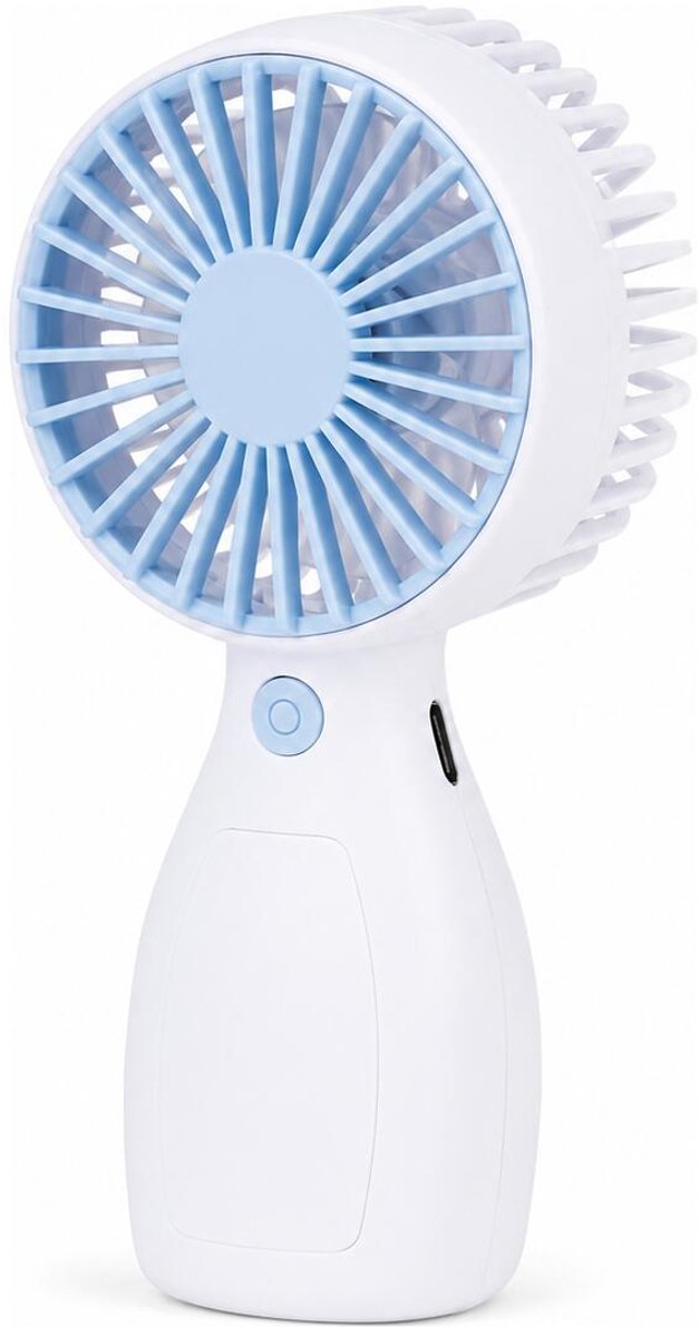 Cooling Mini handventilator - blauw - 6 x 12 cm - USB - verkoeling in zomer - Op batterijen