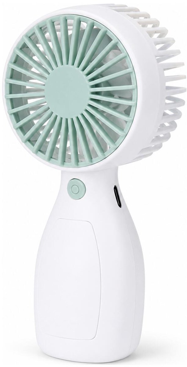 Cooling Mini handventilator - groen - 6 x 12 cm - USB - verkoeling in zomer - Op batterijen