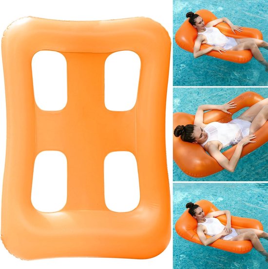 Drijvende zwemligstoel - Water lounge - Waterontspanning - Verstelbare rugleuning - 90 x 120 cm - Groen — afbeelding 2