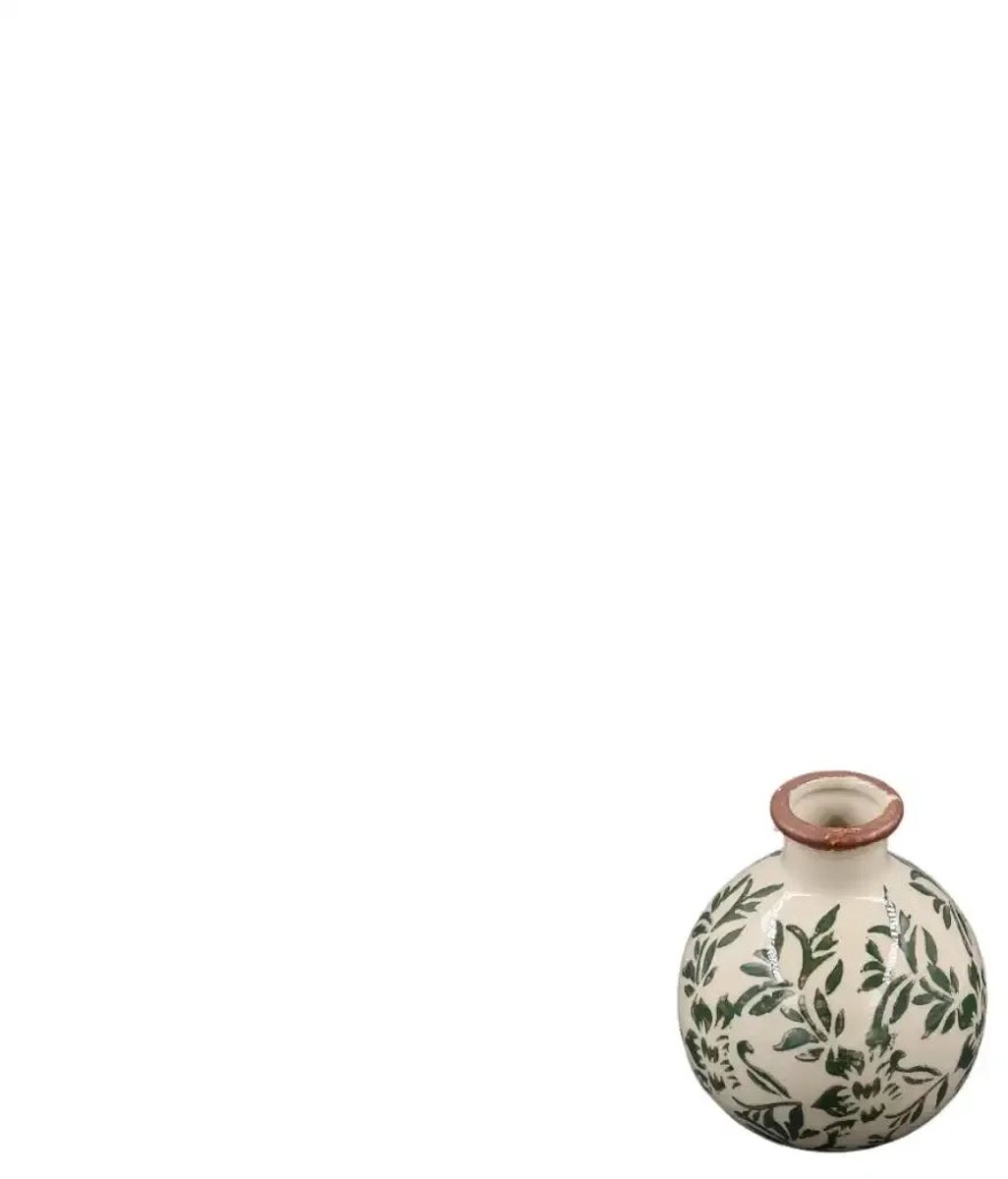 House of Nature Vaas Jona groen 9cm wit