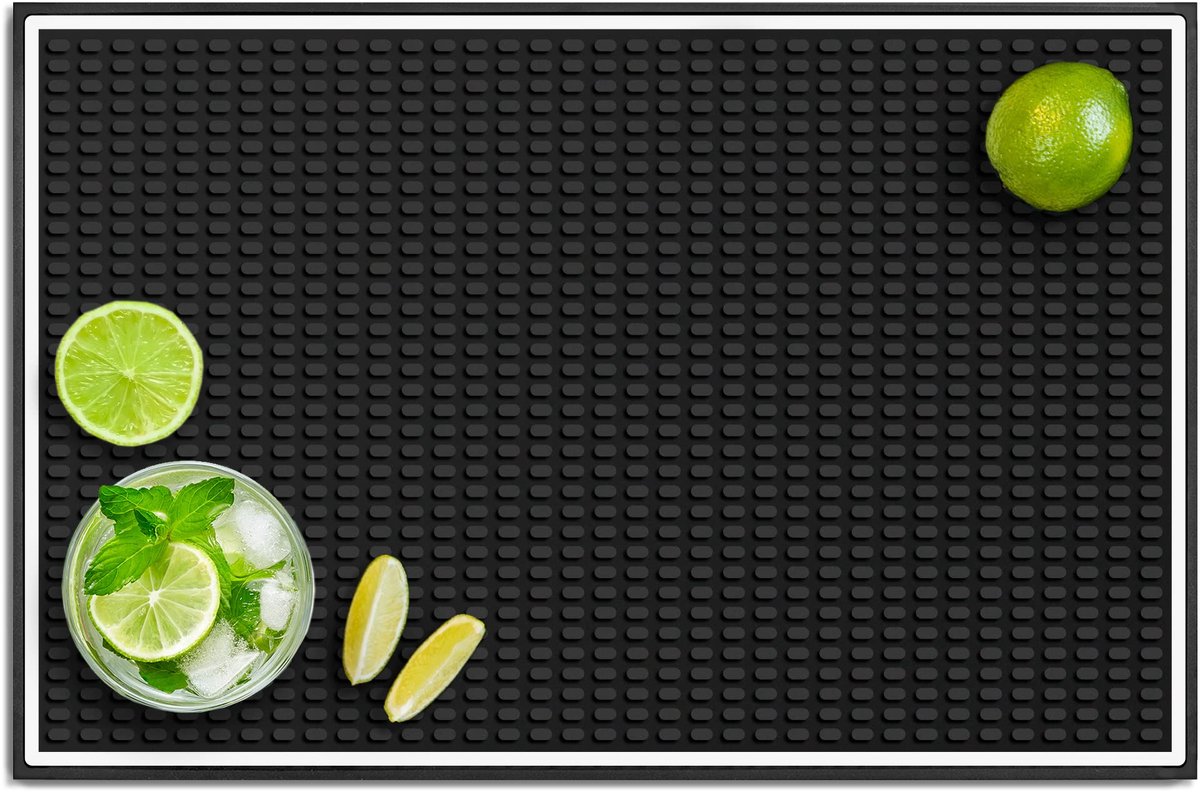 SnelShoppen - Bar Mat Spill Mat voor Thuis Bar Decor - Duurzaam Rubber 17.75" x 11.8" - Ideaal voor Aanrecht, Feest, Camping en Thuis Bar Accessoires