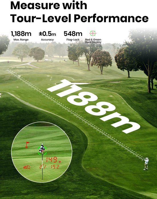Mileseey GenePro G1 - Golf Rangefinder met GPS - 43.000+ Golfbanen van Mileseey — afbeelding 5