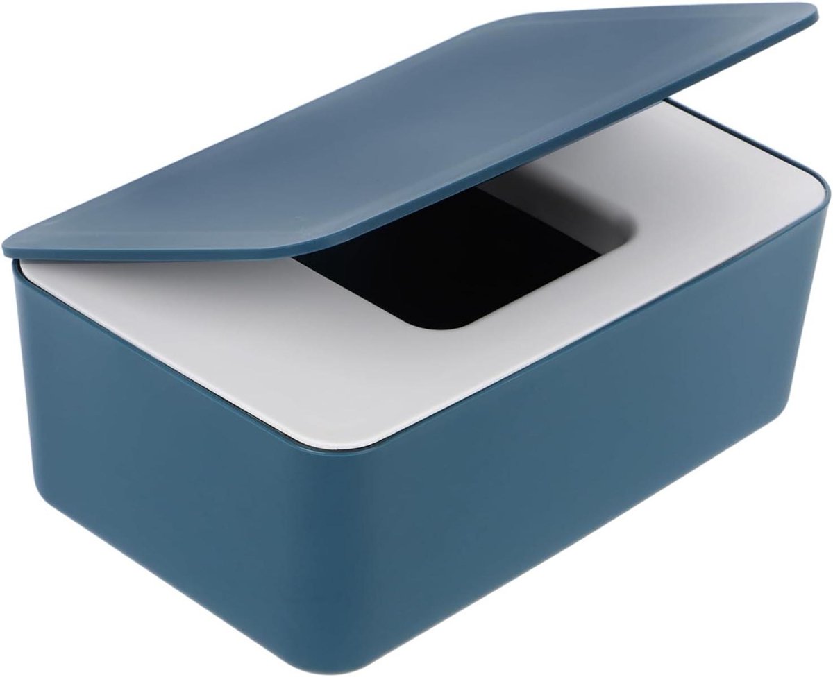Babydoekjes Dispenser - Doekjeshouder Container - Hygiënisch Verzorgen - Unieke Verzegeling - 18 x 12.2 x 6.7 cm - Blauw