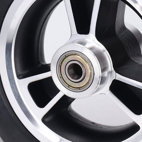 Rolstoelwiel PU Vervanging - Mobiliteitswiel Loopwiel - Dagelijks Gebruik - Antislip Loopband - 7 Inch - Zwart — afbeelding 2