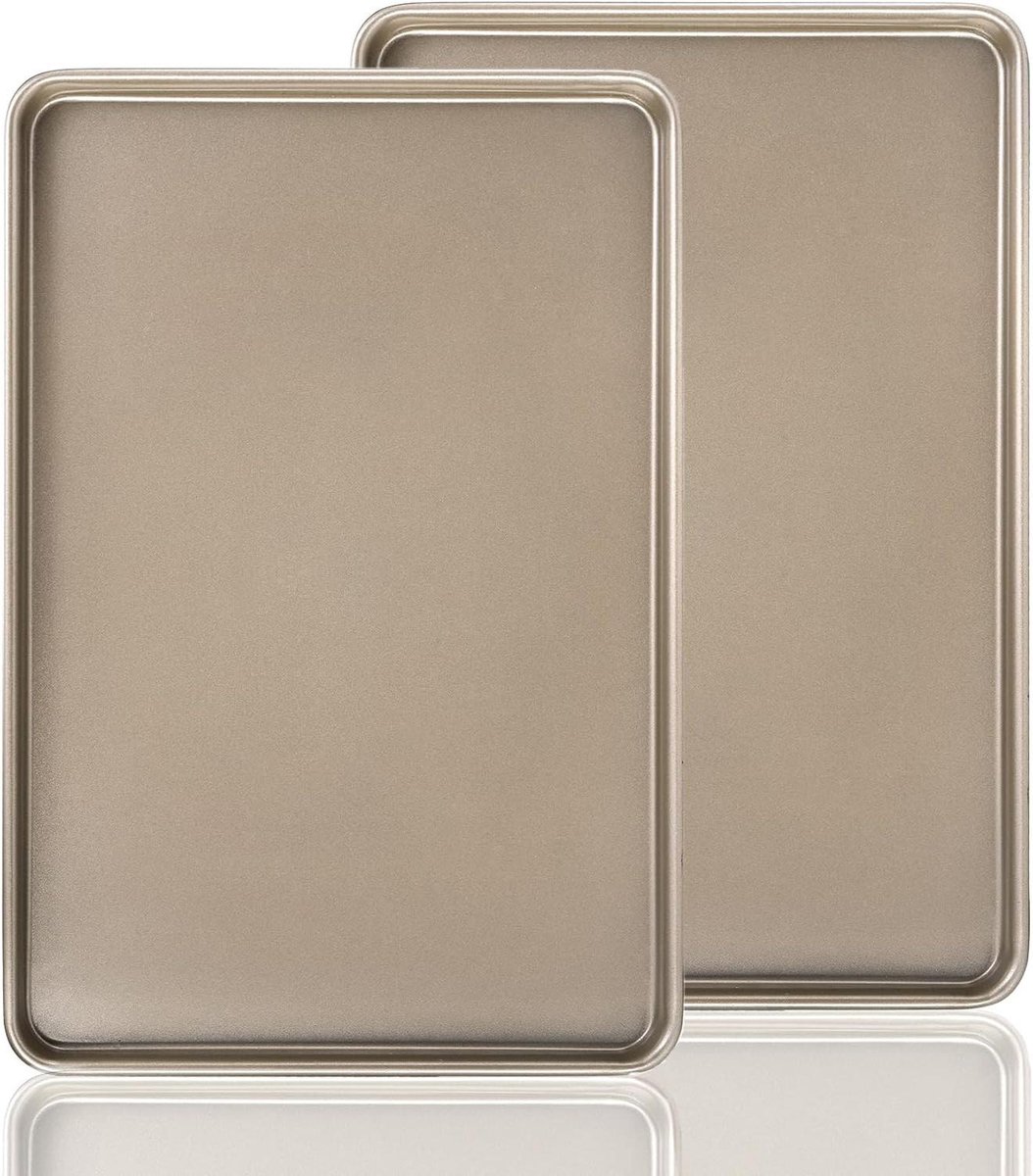 Bakplaat Set - Cake Pan - Bakken van Koekjes - Anti-aanbaklaag - 44 x 30 cm - Bruin
