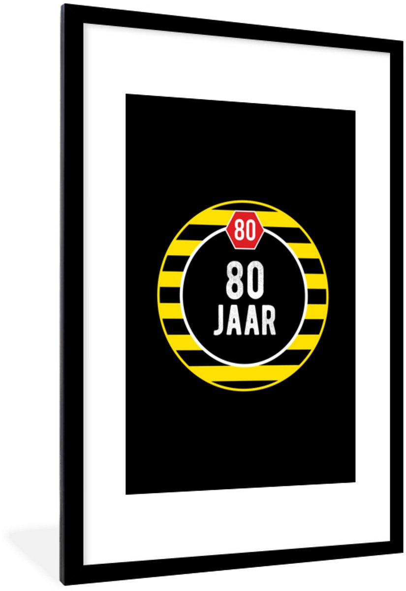 Fotolijst incl. Poster - Jubileum - Decoratie - 80 jaar - 80x120 cm - Posterlijst