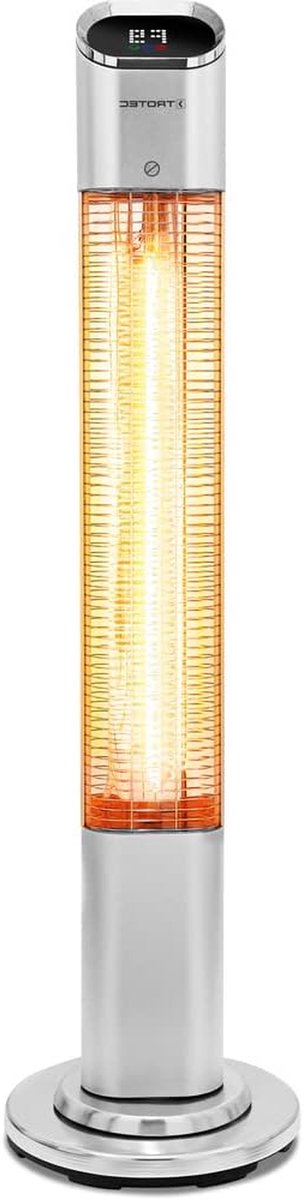Infrarood Terrasverwarmer - Staande Verwarmer - Buiten Verwarmen - 45 Graden Oscillatie - 2000 Watt - Zilver