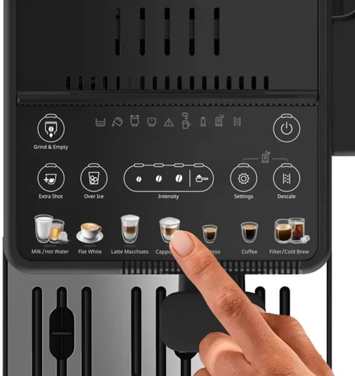 De’Longhi Rivelia Start – Volautomatische Espressomachine - gemakkelijk bonen wisselen, automatisch melkschuim & cold brew functie - 10 warme en koude dranken - Onyx Black - EXAM420.55.BXL thumbnail 2