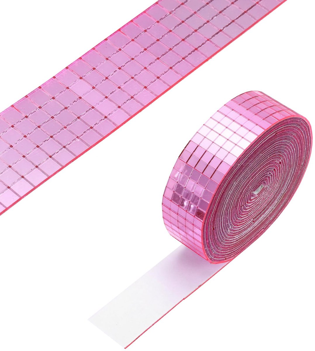 5x5mm Zelfklevende Spiegels Mozaïektegels, 3600 Stuks Vierkante Mini Glas Mozaïek Disco Tegel Sticker voor DIY Craft Disco Bal Party Decoratie, Roze