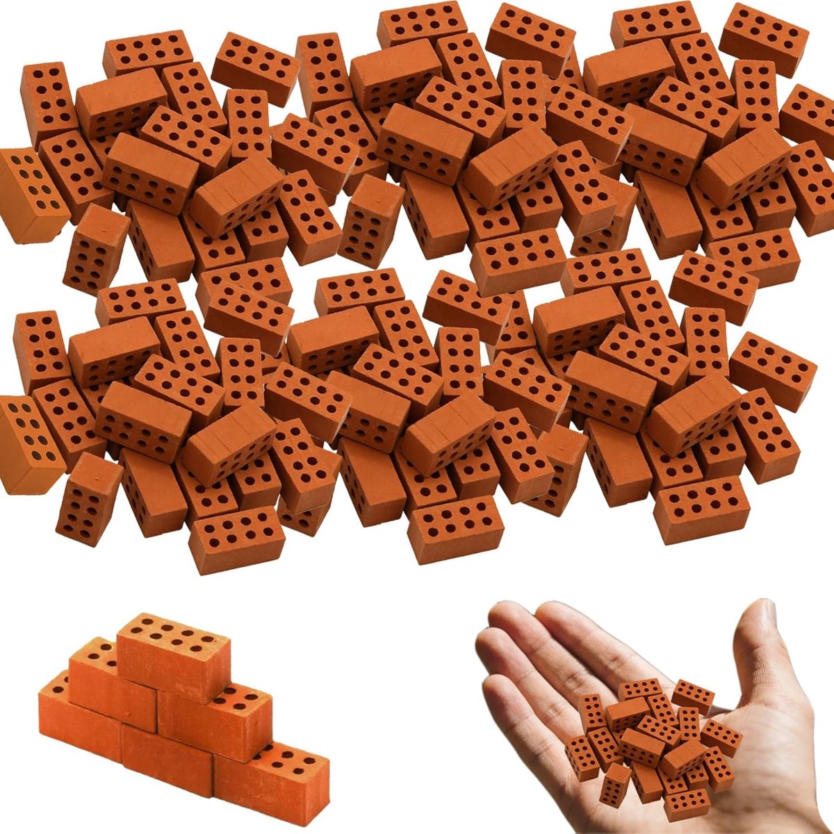 mini bakstenen set 100 stuks mini model baksteen 2x1x1 cm rood doe het zelf bouwen knutselen miniatuur tuin poppenhuis decoratie creatieve projecten