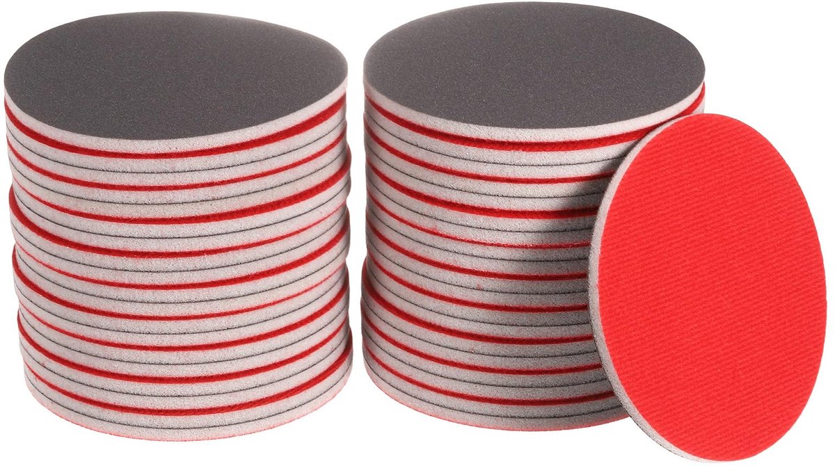 Schuurspons, korrel 600, 12 cm, klittenband-spons-schuurschijf, nat/droog, voor auto, hout, gipsplaten, metaal