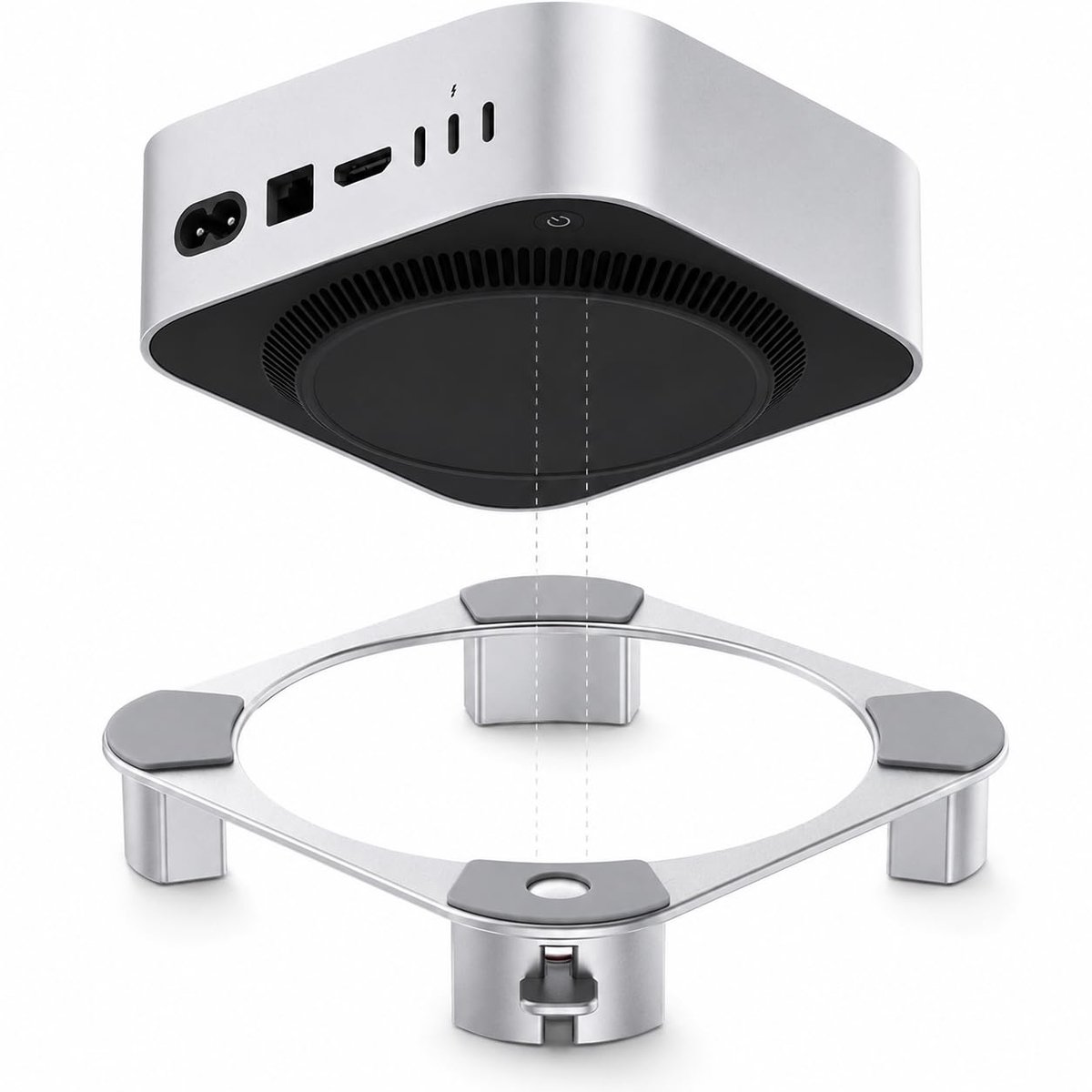 Houder voor Mac mini M4/M4 Pro, praktisch schakelmechanisme voor betere ventilatie en warmteafvoer, aluminiumlegering