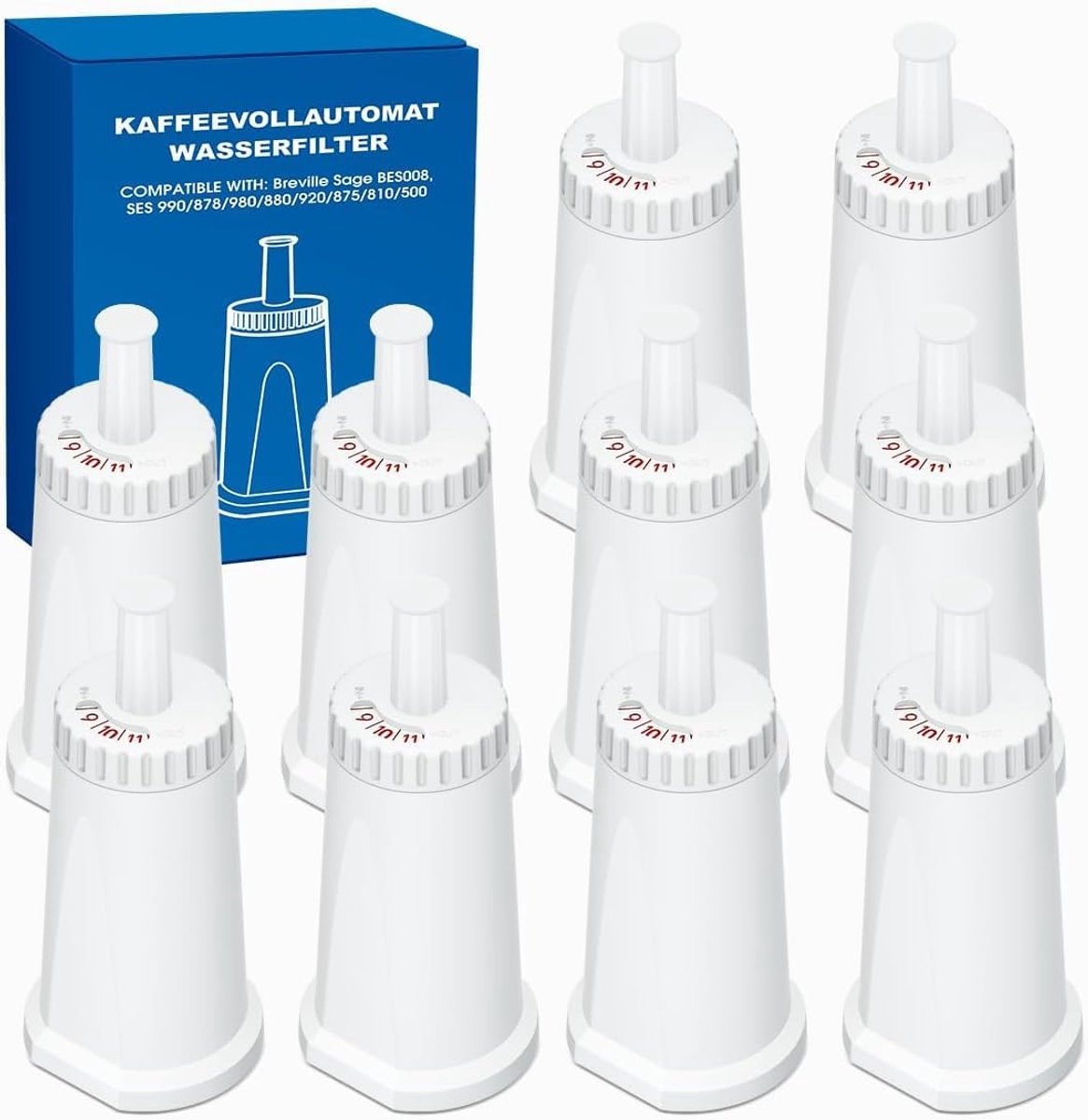 Dailygoods- Waterfilter 10 stuks - Vervanging voor Sage koffiemachines - Verbeterde koffiesmaak - Geavanceerde filtratie - BPA-vrij - Actieve kool uit kokosnootschalen - Koffiefilter