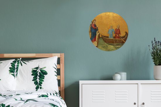 L'appel des apôtres Pierre et André - Peinture de Duccio Cercle mural aluminium ⌀ 30 cm - Tirage photo sur cercle mural / cercle vivant / cercle de jardin (décoration murale)