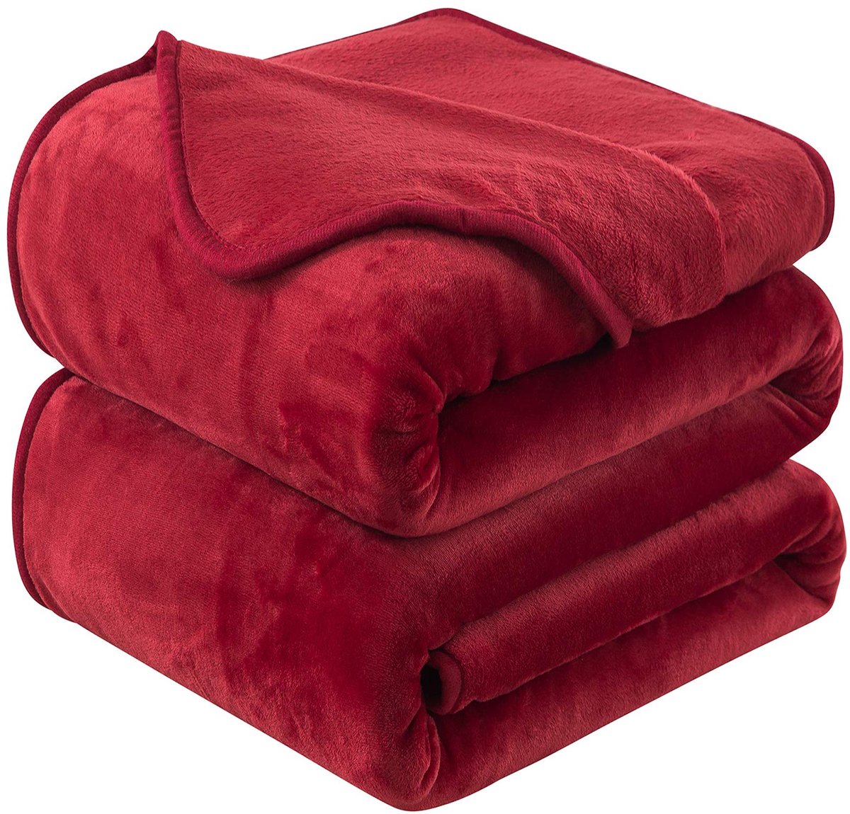 Dikke Fleece Deken 230x270 cm Rood Zacht en Warm Dubbele Beddeken en Flanellen Sofa Throw Dubbelzijdig Omkeerbaar
