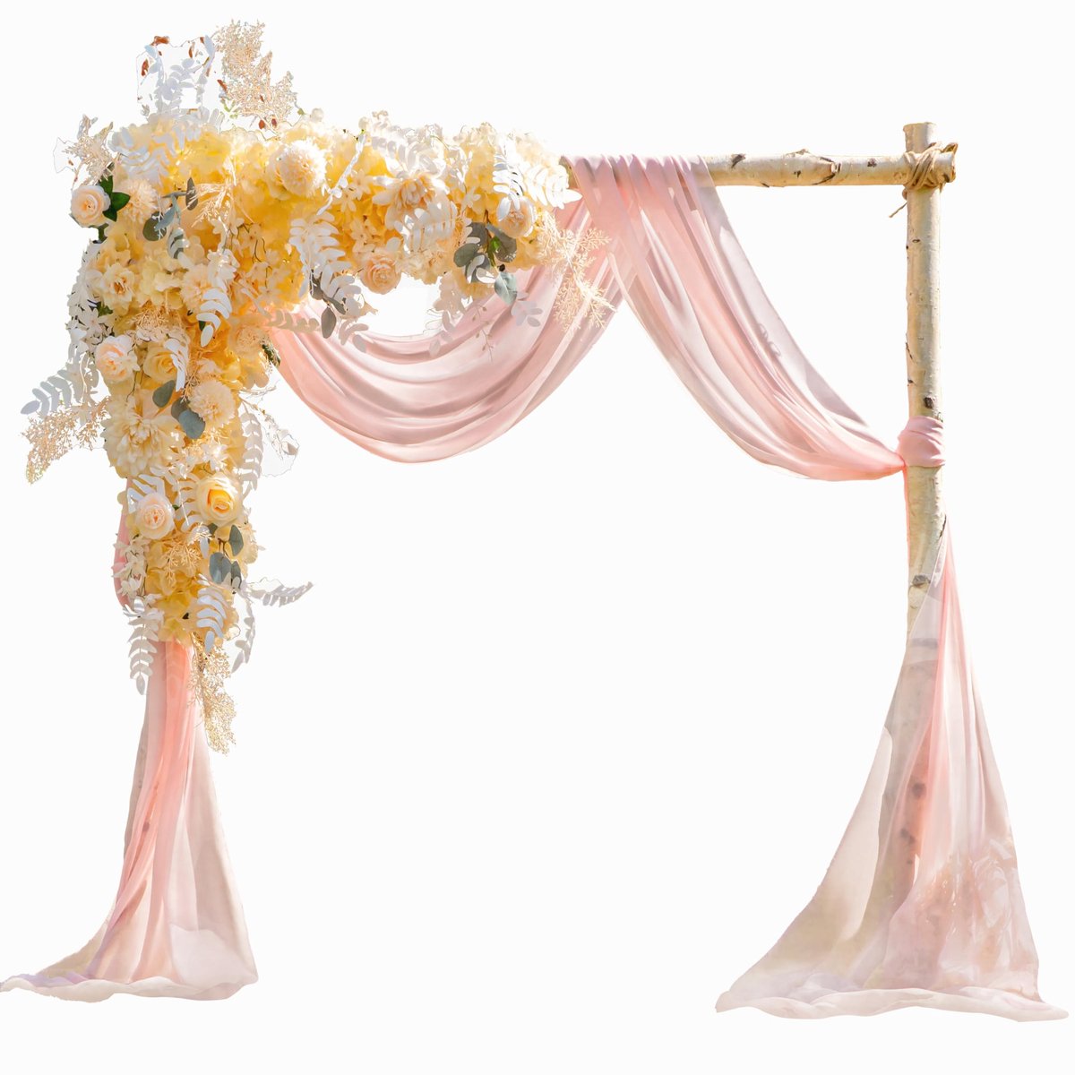 Bruiloft Volant Dwarsbehang Vrijhanddecoratie voor Bruiloftsboog & Trouwboog Hemelbed Gordijnen voor Raamdecoratie van Chiffon-Stof (Roze, 145x600 cm)