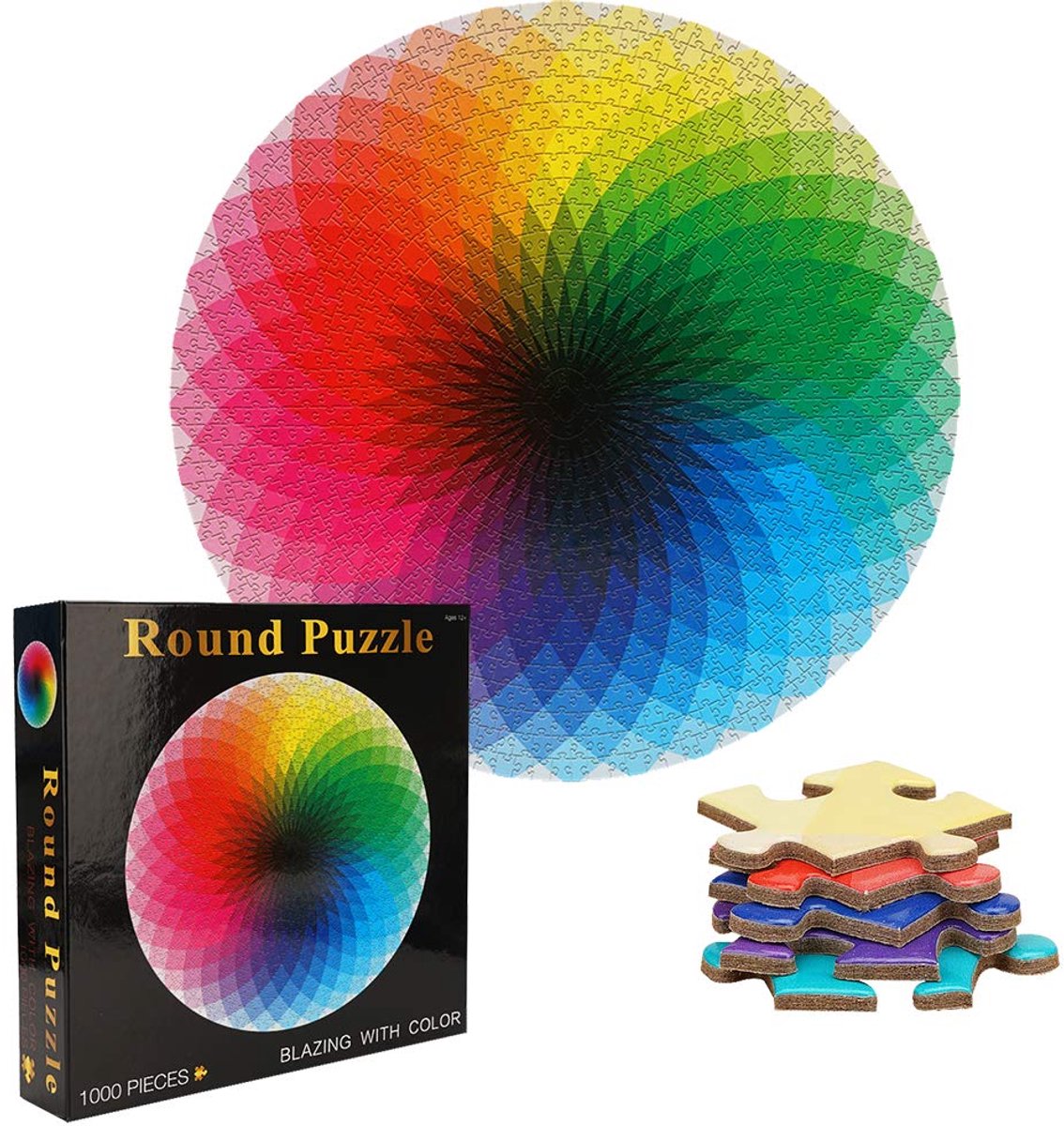 1000 Stukjes Voor Volwassenen - Regenboog, 67,5 cm, 2 mm Kartonnen Familiepuzzel - Verminderde Druk, Moeilijke En Onmogelijke Puzzel