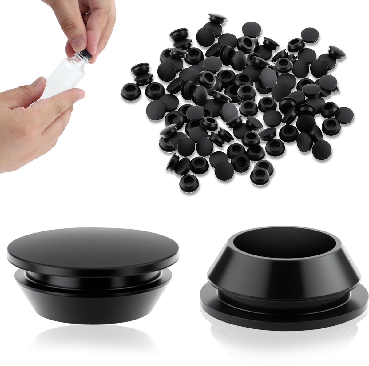 Rubberen Stop, Ronde Siliconen Stop, Zwart, Waterdichte Afsluitdoppen, Gatstop Voor Flessen Met 12-13 Mm Gat, Meubels, Eindkappen, Buizen