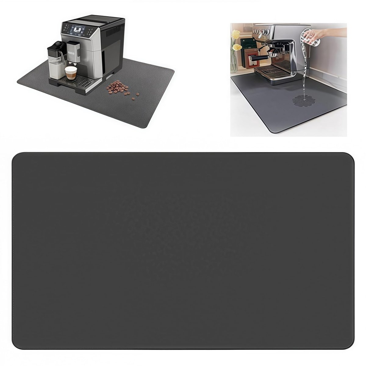 Afdruipmat, 60 x 50 cm, voor servies, koffiezetapparaat, afdruipmat, onderlaag, koffiemachine, afdruipmat, voor koffiezetapparaat, keuken, gootsteen