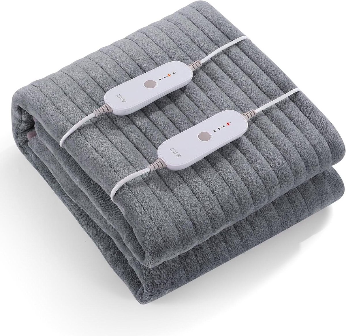 Elektrisch Onderdeken - Verwarmde Mat - Warmte en Comfort - Twee Aparte Zones - 160 x 140 cm - Grijs