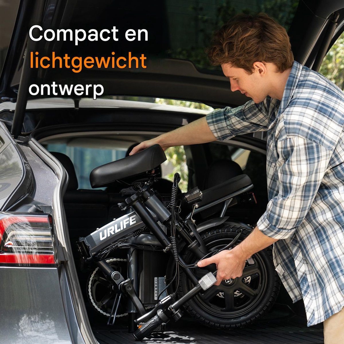 Elektrische Fiets - Motor 250W - Actieradius 60km - 14 Inch -25km/ - 48V/7.8Ah -vouwbaar E-bike -stads E-bikes & E-Nederland - Zwart thumbnail 6