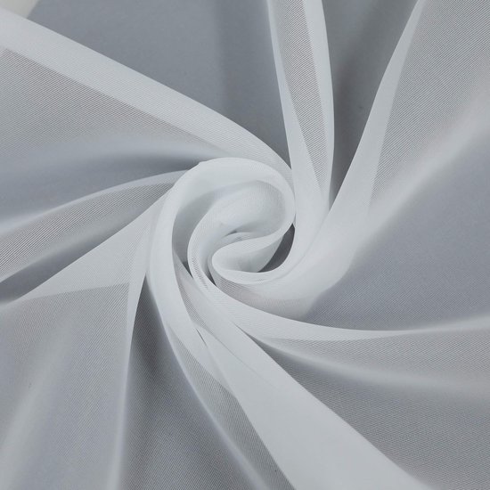 Eva Gordijn, lussen, zonder boren, stang van polyester, transparant, kort, decoratie voor slaapkamer, keuken, 1 stuk, wit, h x b 45 x 90 cm van EVA. — afbeelding 3