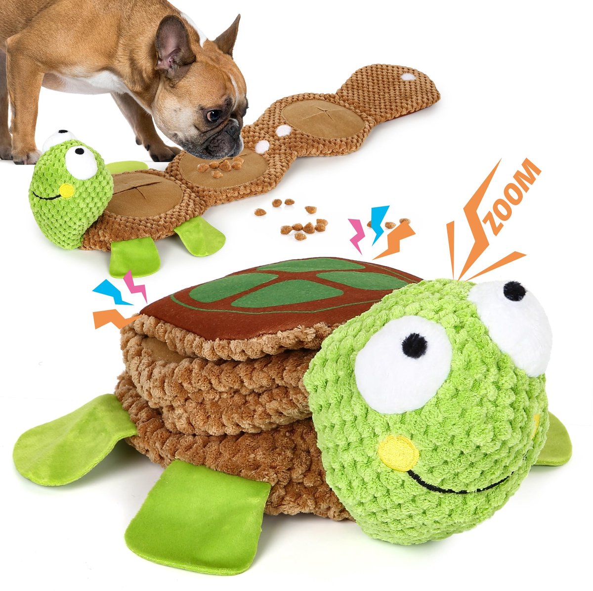Hondenknuffels, interactief piepend speelgoed voor honden, Teddy, stoer hondenkauwspeelgoed met katoenen materiaal en kreukpapier, hondenspeelgoed voor grote en kleine honden
