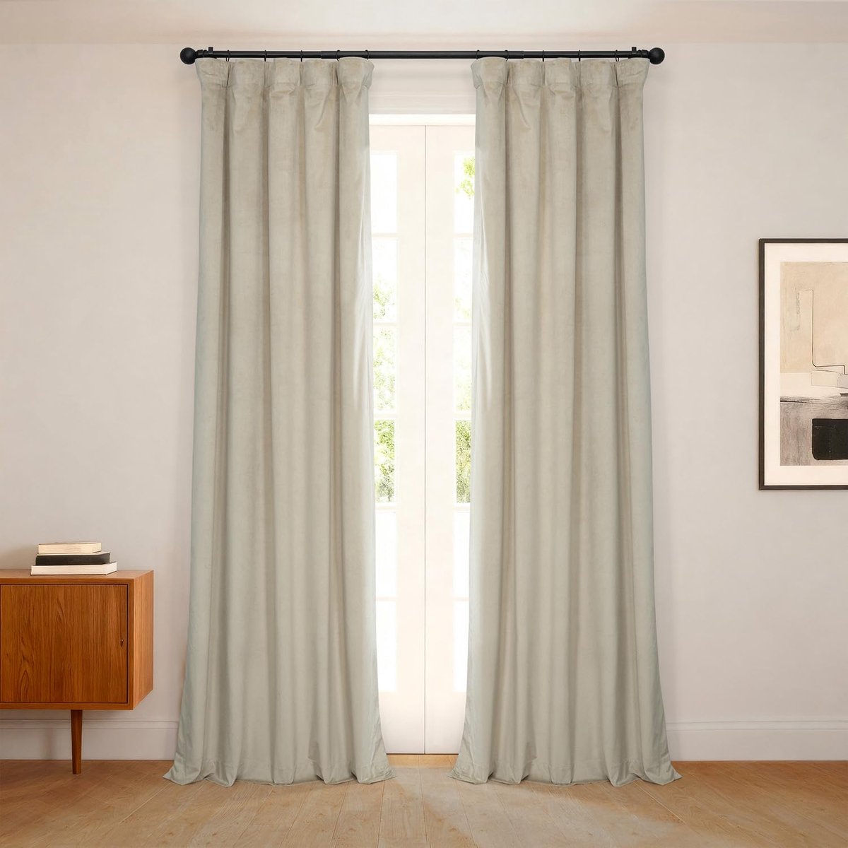 Half Price Drapes Heritage pluche fluwelen gordijnen 244 cm lange kamer verduisterende gordijnen voor slaapkamer en woonkamer 50 W x 96 l, (1 paneel), macchiato beige