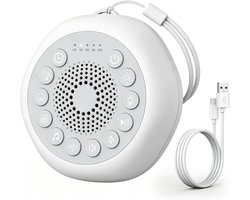 White Noise Machine with Night Light for Sleeping Adults & Office Privacy, draagbaar Sound Device with 27 Non-Looping Sounds, 12-Hour Rechargeable Noise Blocker for Travel & Snoring Masking