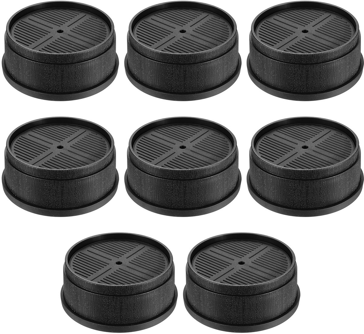 meubelverhogers, set van 8, bedverhogers, zwaar belastbaar, antislip rubberen tafelpootverlengers, stapelbare wasmachine-riser, voeten voor meubels, bank, bureaustoelverhogers, extra 1