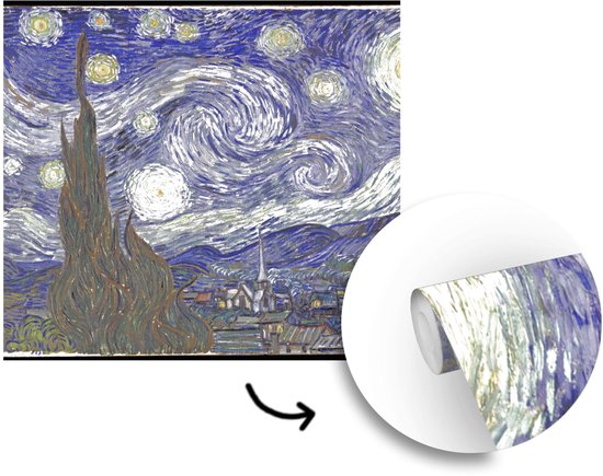 Behang - Fotobehang Sterrennacht - Vincent van Gogh - Breedte 280 cm x hoogte 280 cm