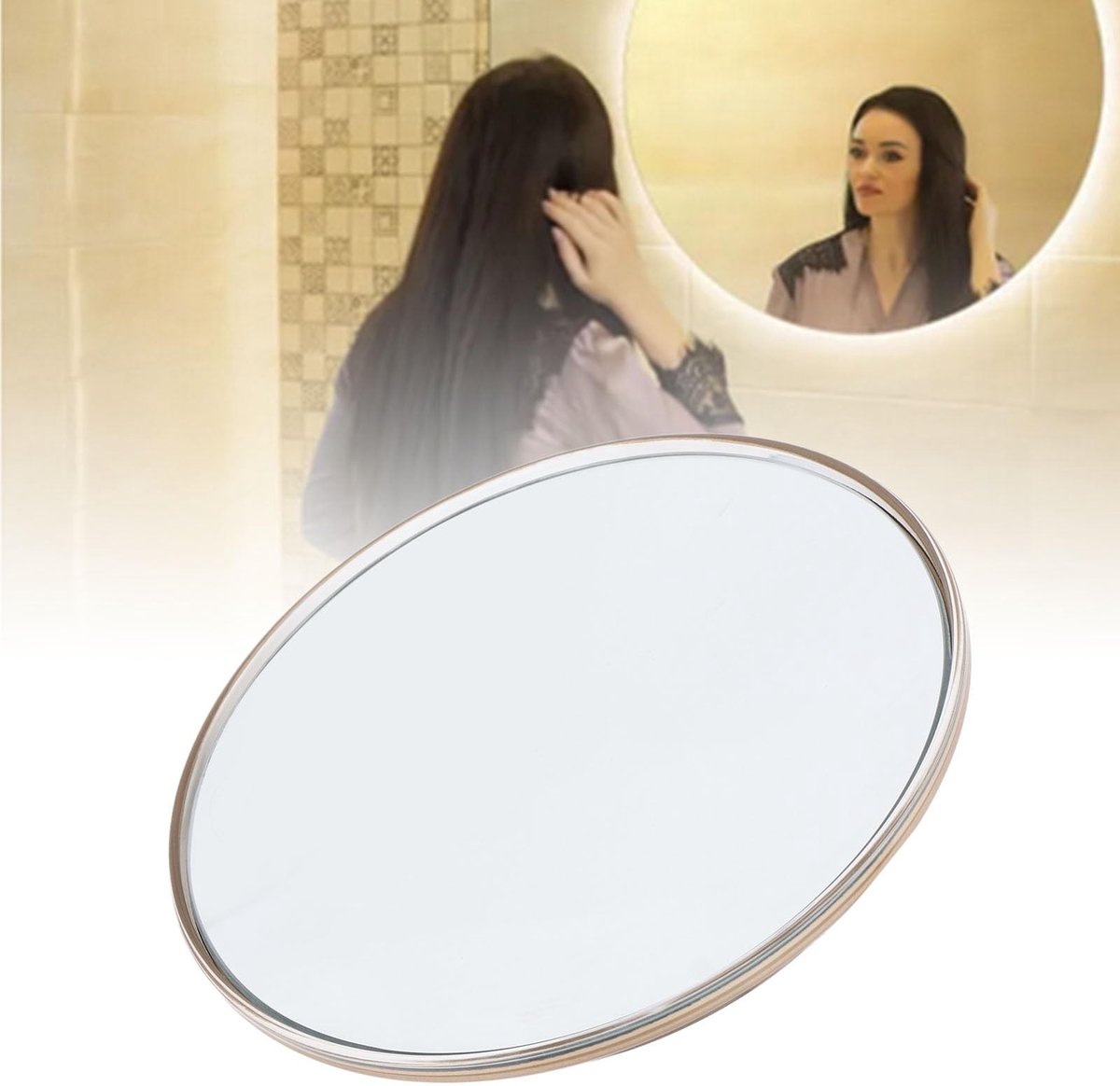 Dailygoods- Vergrootspiegel 30X Vergroting - Make-up Spiegel - Reis Spiegel - 15 cm Diameter - Met 3 Bevestigende Zuignappen - Veiligheidswaarschuwing