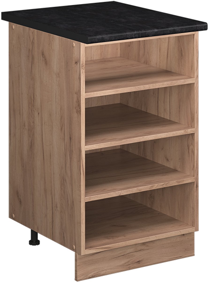 Vicco Keukenrek Fame-Line, Goudkleurig Eiken, 50 cm, WB Antraciet