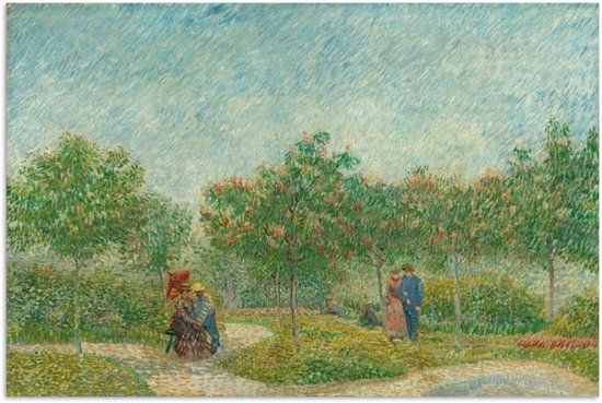 Poster 90x60 cm - Tuin met geliefden - Vincent van Gogh - Posters - Kamer decoratie - Wanddecoratie woonkamer - Muurdecoratie slaapkamer