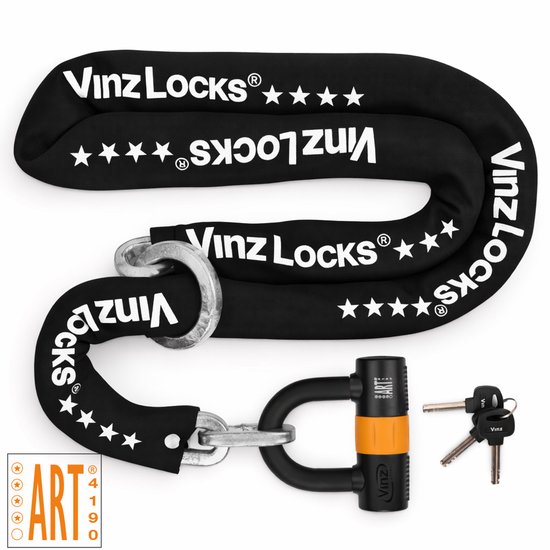 VINZ Trivor ART 4 Slot 200cm - ART 4 Kettingslot - Gecertificeerd Bootslot, Motorslot - 2 Meter Lang