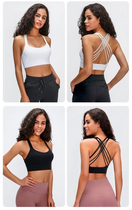 Onderkleding - L - Maat 8 - Bovenwijdte 74 cm - Zoomwijdte 68 cm - Gewicht 55-60 kg - Beugelloze bh - Bh in hemdjesmodel - Sport-bh - Yoga-bh - Huidvriendelijk & ademend - Damesondergoed - Loungewear-bh — afbeelding 5
