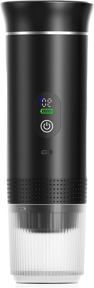 Draagbare Koffiemachine - Reis Koffiezetter - Koffie Onderweg - 3-in-1 Functionaliteit - 80ml Capaciteit - Zwart