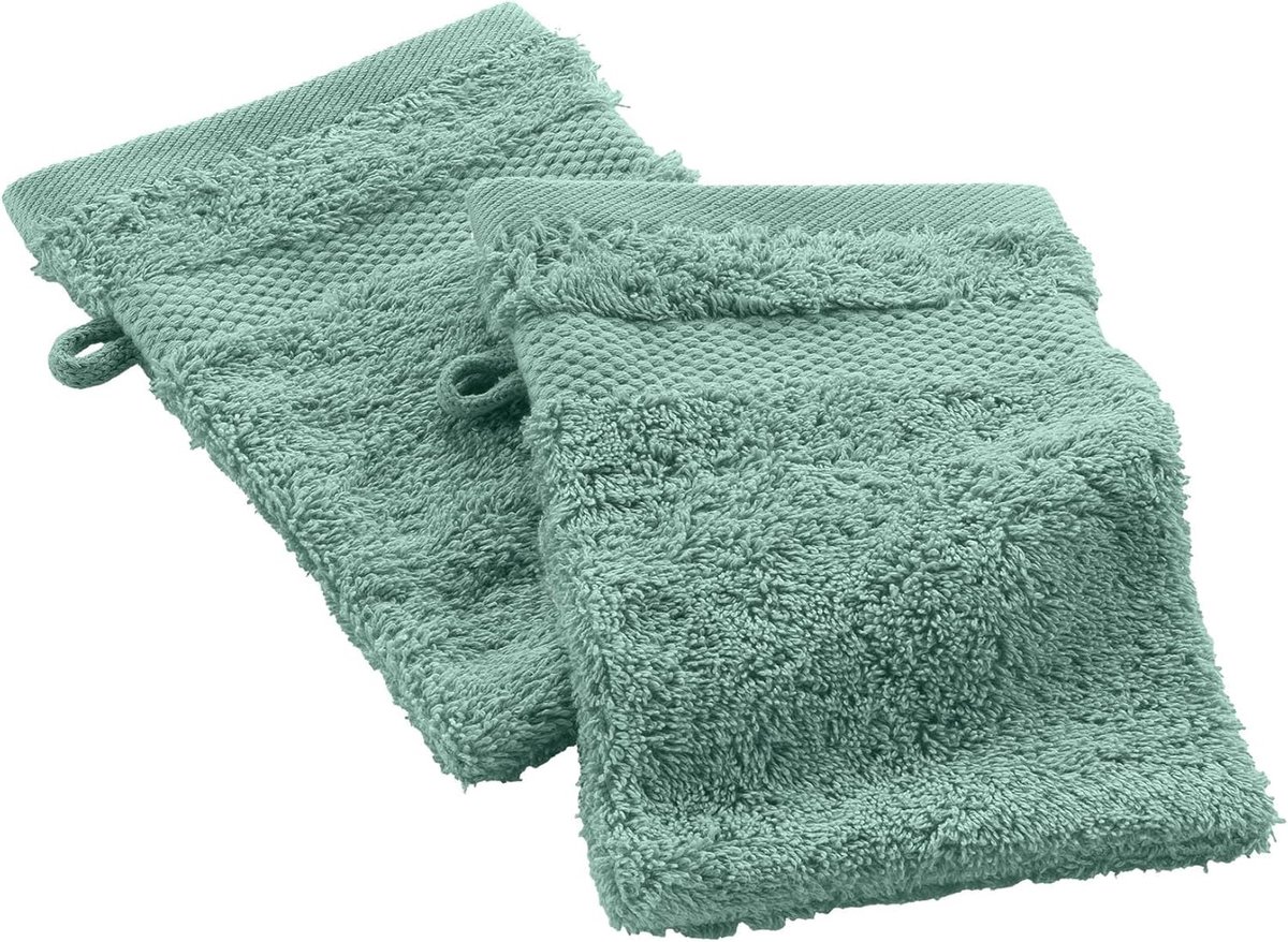 Washandjes (15 x 21 cm) Elegance Celadon, 100% katoen, effen