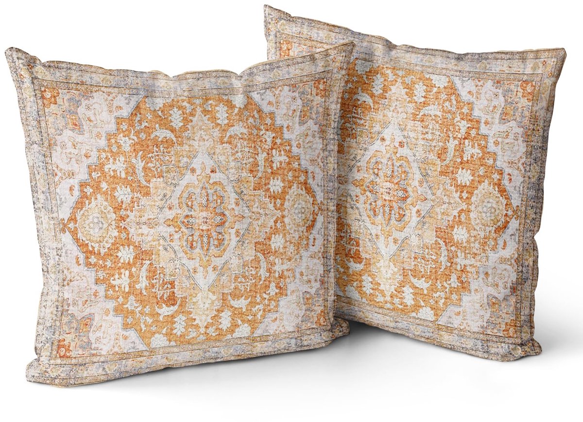 Kussenhoezen Boho - Decoratieve Kussens - Woonkamer Aankleden - Dubbelzijdig Patroon - Set van 2 - Geel
