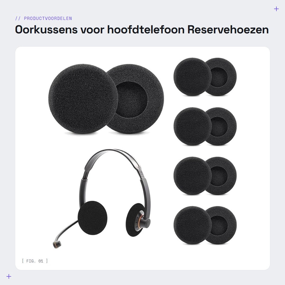 Dailygoods- Oorkussens 5 cm - 10 Stuks - Sponsmateriaal - Elastisch - Zwart - Comfortabel en hygiënisch - Hoofdtelefoon Oorkussens