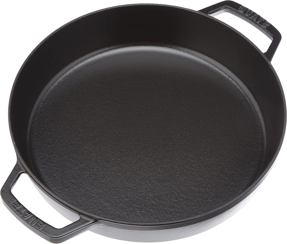 Koekenpan Gietijzer - Braadpan met handgrepen - Gelijkmatig Braden - Warmte Opslag - 26 cm - Zwart