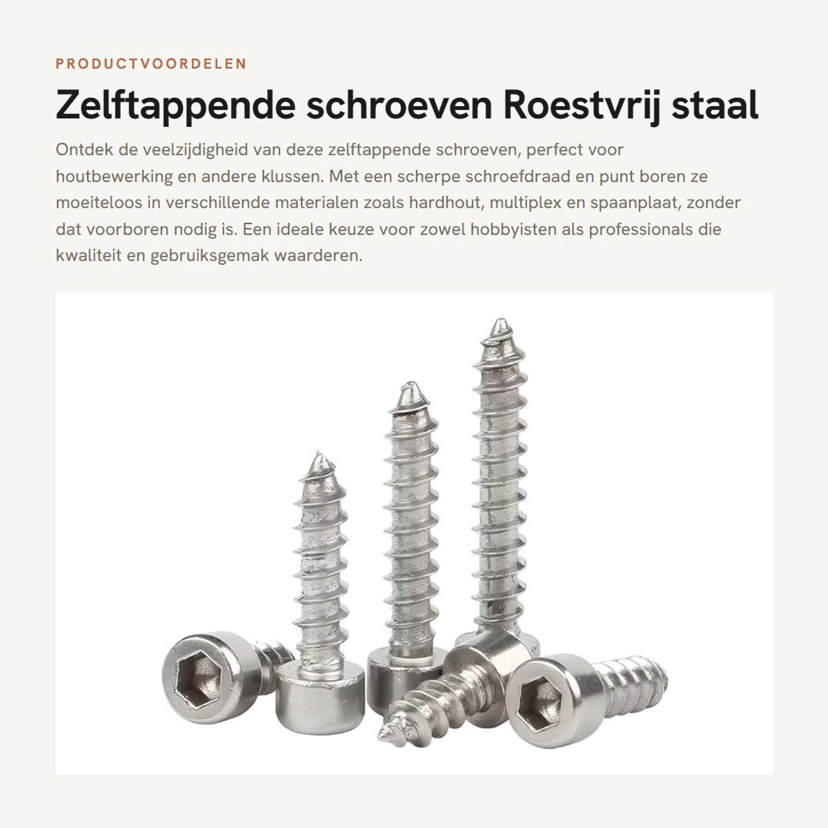 Dailygoods- Zelftappende Schroeven 304 Roestvrij Staal - Cilinderkop - M4x30mm - Houtschroeven - Assortiment 40 Stuks - Geschikt voor Houtbewerking
