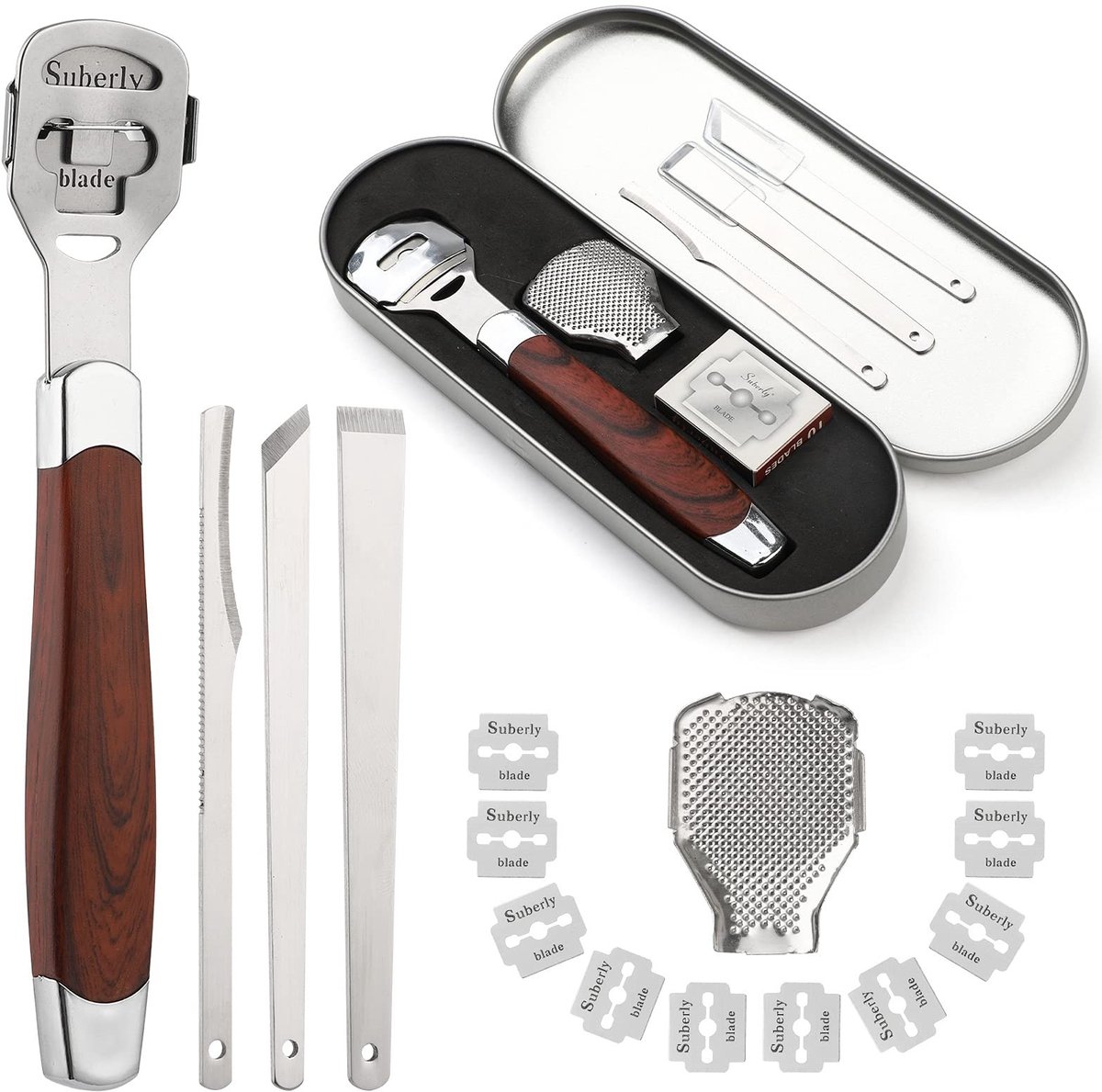 Dailygoods- Voetschraper Professioneel - Eeltschaaf - Eeltverwijderaar - Voetverzorging - 10 Stuks Reservemessen - Roestvrij Staal